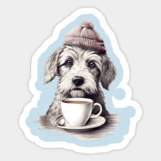 dog and coffee Sticker